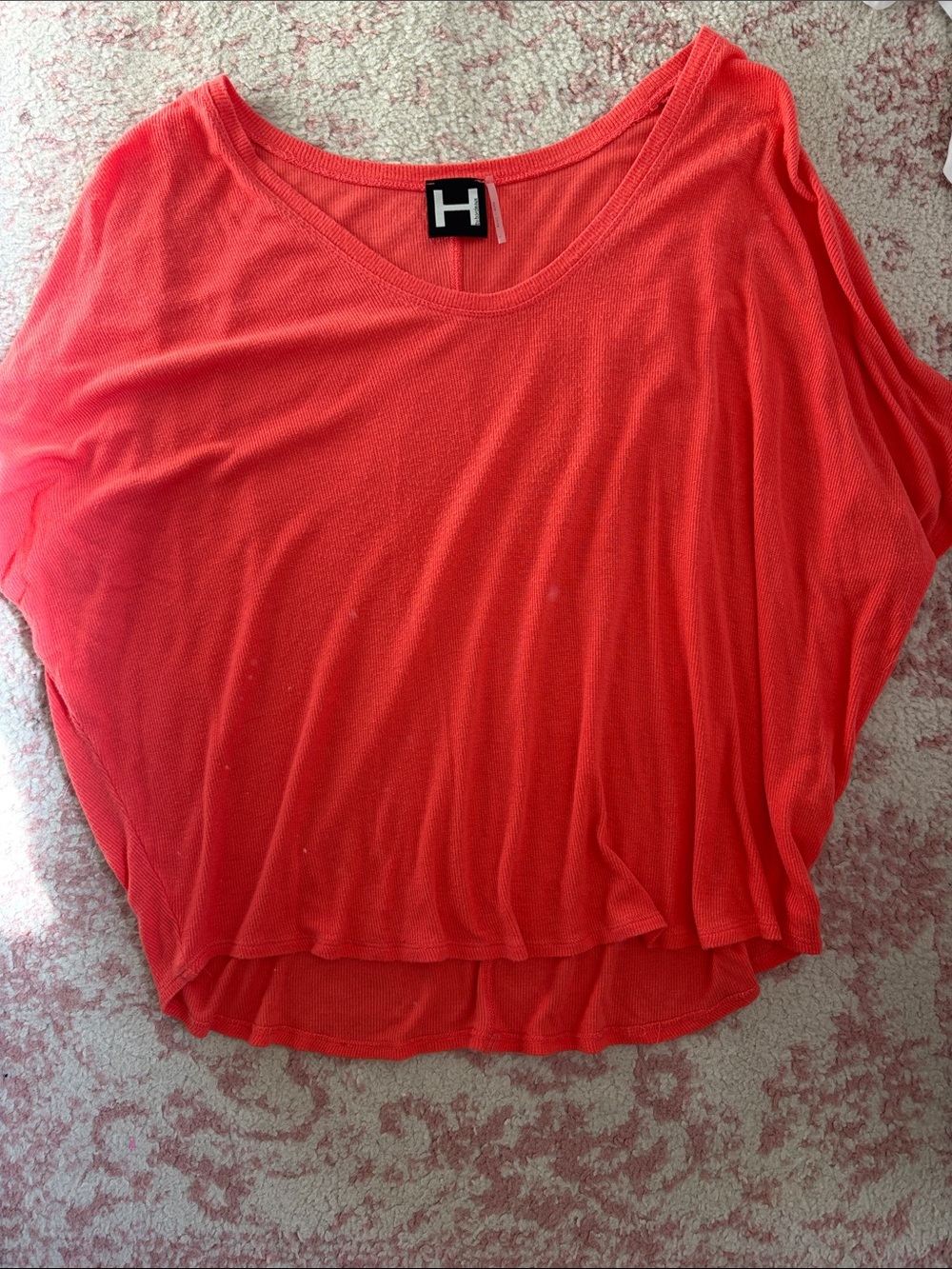 Coral Red Women's Lightweight Scoop Neck Top
